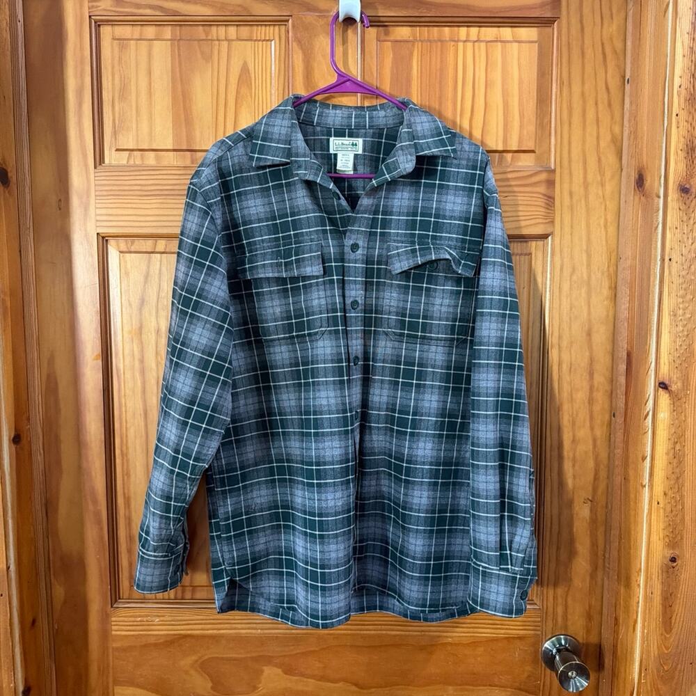 L.L.Bean Plaid Button-Front Shirt Men's Size M